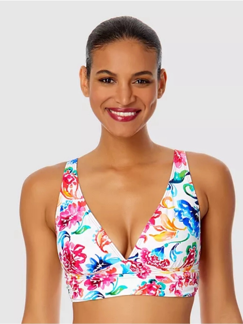 NWT Anne Cole
Women's Watercolor Paisley Shirred Bikini Top